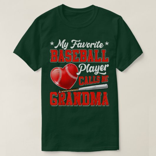 Retro Mijn favoriete Baseball Player roept me op t T-shirt (Design voorkant)