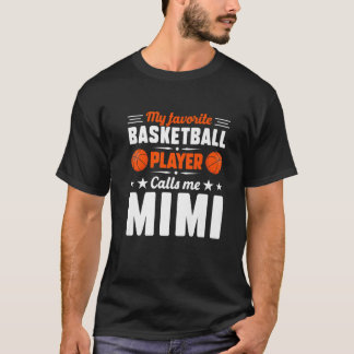 Retro Mijn favoriete Basketball Player roept me Mi T-shirt