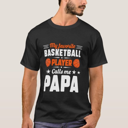 Retro Mijn favoriete Basketball Player roept me Pa T-shirt (Voorkant)