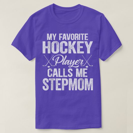 Retro Mijn favoriete Hockey Player roept me Stepma T-shirt (Design voorkant)