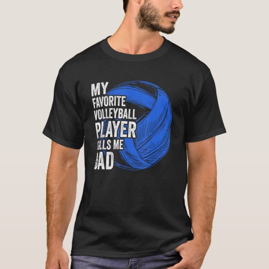 Retro Mijn favoriete volleybalspeler noemt me Pap  T-shirt (Voorkant)