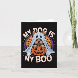 Retro  Mijn Hond Is Mijn Boo Halloween Spookhond Kaart