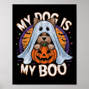 Retro Mijn Hond Is Mijn Boo Halloween Spookhond Poster