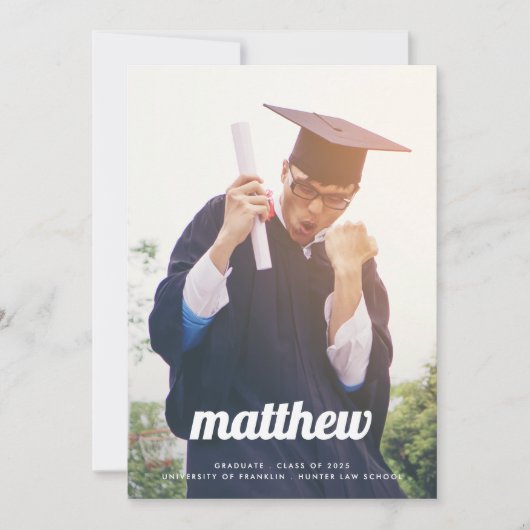 RETRO MIJN NAAM IS University Two Photo LAW AFSTUD Aankondiging (Voorkant)