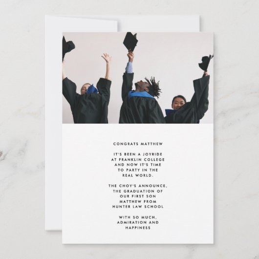 RETRO MIJN NAAM IS University Two Photo LAW AFSTUD Aankondiging (Achterkant)