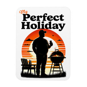 Retro Mijn perfecte vakantie Dark Text Flex Magneet