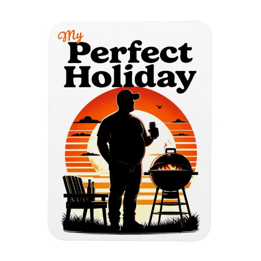 Retro Mijn perfecte vakantie Dark Text Flex Magneet (Verticaal)