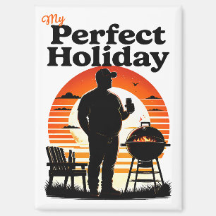 Retro Mijn perfecte vakantie donkere tekst Magneet