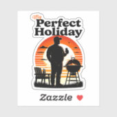 Retro Mijn perfecte vakantie donkere tekst Sticker (Vel)