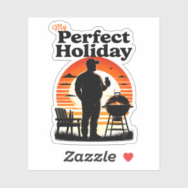 Retro Mijn perfecte vakantie donkere tekst Sticker