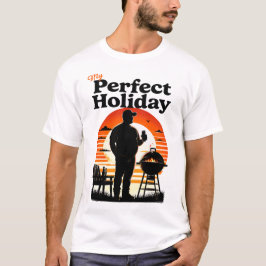Retro Mijn perfecte vakantie donkere tekst T-shirt