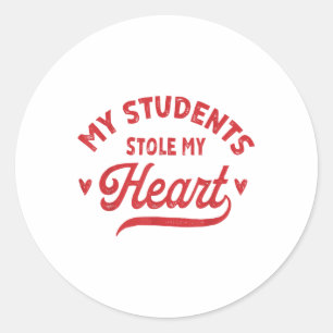 Retro Mijn studenten hebben mijn hart gestolen Sch Ronde Sticker