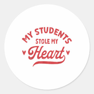 Retro Mijn studenten hebben mijn hart gestolen Sch Ronde Sticker