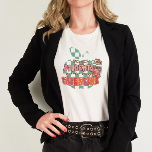 Retro Mijn studenten zijn mijn leraar Valentijn T-shirt