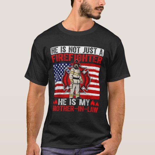 Retro Mijn zwager is een brandweerman Amerikaanse  T-shirt (Voorkant)