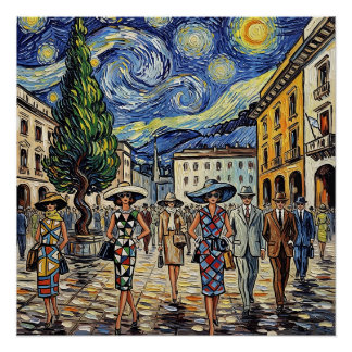 Retro Milan Fashion Scene Perfect Poster