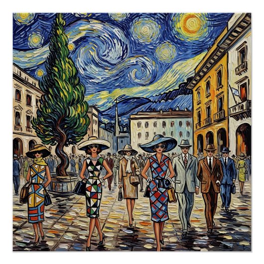 Retro Milan Fashion Scene Perfect Poster (Voorkant)