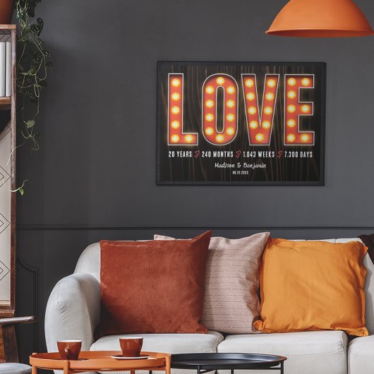 Retro Milestone 20ste Jubileum Gepersonaliseerde L Poster