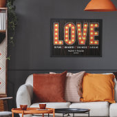 Retro Milestone 25th Anniversary Personalized Love Poster