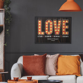 Retro Milestone 3e Jubileum Gepersonaliseerde Lief Poster