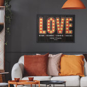 Retro Milestone 40th Anniversary Personalized Love Poster