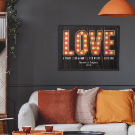 Retro Milestone 5e Jubileum Gepersonaliseerde Lief Poster