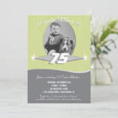 Retro Milestone Birthday Party Photo Uitnodiging (Staand voorkant)