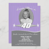 Retro Milestone Birthday Party Photo Uitnodiging (Voorkant / Achterkant)