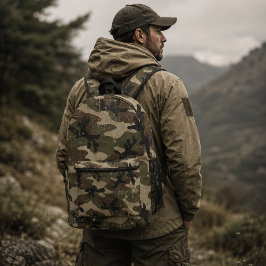 Retro Militair Camouflagepatroon Bedrukte Rugzak