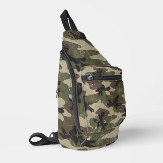 Retro Militair Camouflagepatroon Sling Bag