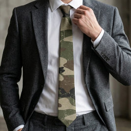 Retro Militair Camouflagepatroon Stropdas