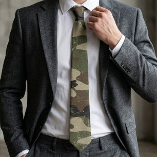 Retro Militair Camouflagepatroon Stropdas