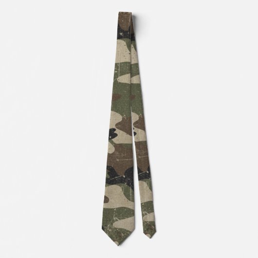 Retro Militair Camouflagepatroon Stropdas (Voorkant)
