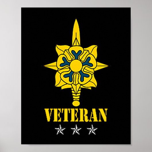 Retro militair intelligence corps overhemd voor ma poster (Voorkant)