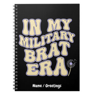 Retro Militair Kind Tijdperk Groovy Paardenbloem P Notitieboek