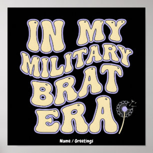 Retro Militair Kind Tijdperk Groovy Paardenbloem P Poster
