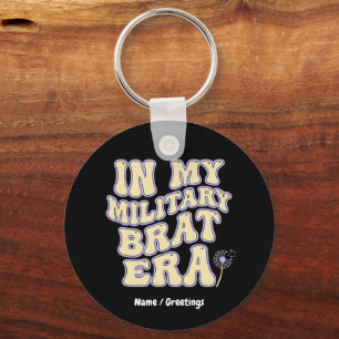 Retro Militair Kind Tijdperk Groovy Paardenbloem P Sleutelhanger