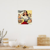 Retro Militaire Pin-up Poster (Keuken)