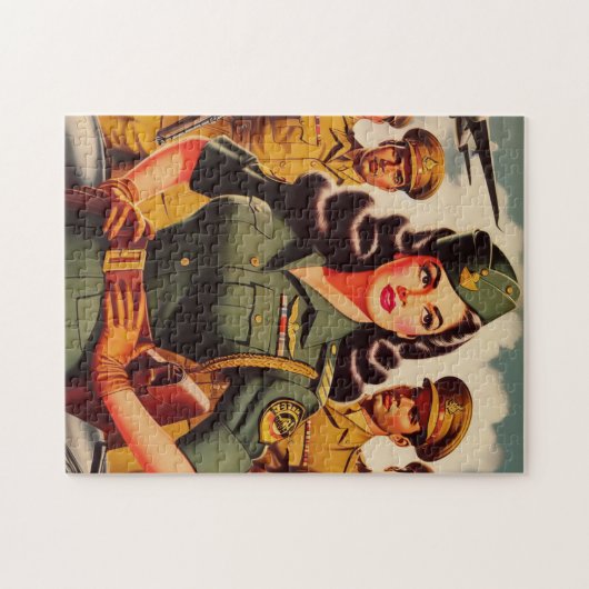 Retro Militaire Pinup Legpuzzel (Horizontaal)