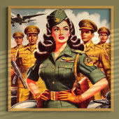 Retro Militaire Pinup Poster