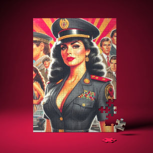 Retro Militaire Vrouw Legpuzzel