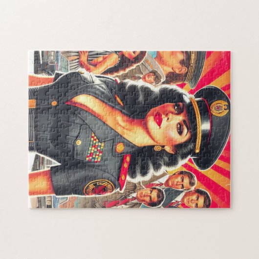 Retro Militaire Vrouw Legpuzzel (Horizontaal)