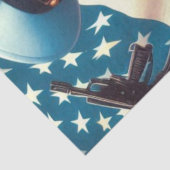 Retro Militaire Vrouw Tissuepapier (Detail)