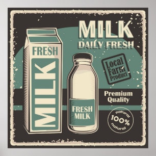 retro  milk business poster
