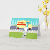 Retro Milkman Vaderdag Kaart (Gele Bloem)
