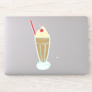  Retro Milkshake met Cherry Drawing Art Sticker