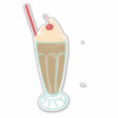  Retro Milkshake met Cherry Drawing Art Sticker (Voorkant)