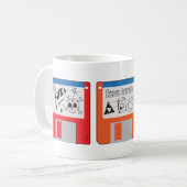 Retro Millennial Core Floppy Disks with labels Koffiemok (Voorkant links)