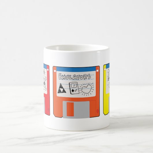 Retro Millennial Core Floppy Disks with labels Koffiemok (Center)