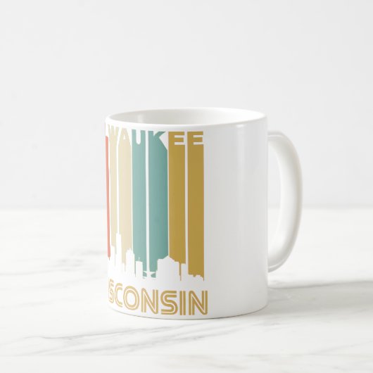 Retro Milwaukee Skyline Koffiemok (Voorkant rechts)